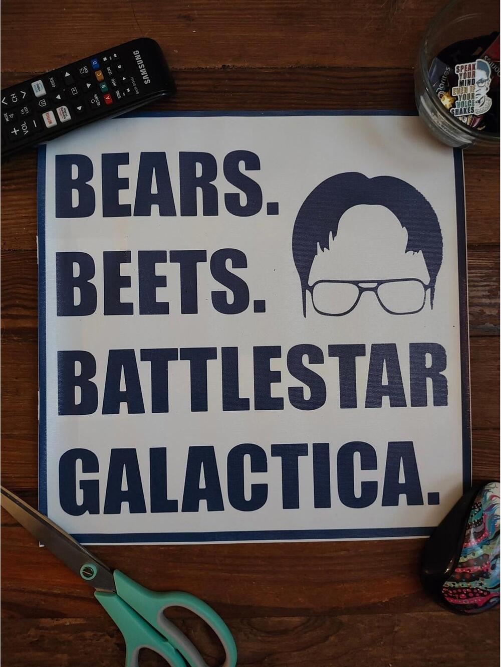 The Office (US TV Series) - Bears, Beets, Battlestar. - Unframed Canvas Print